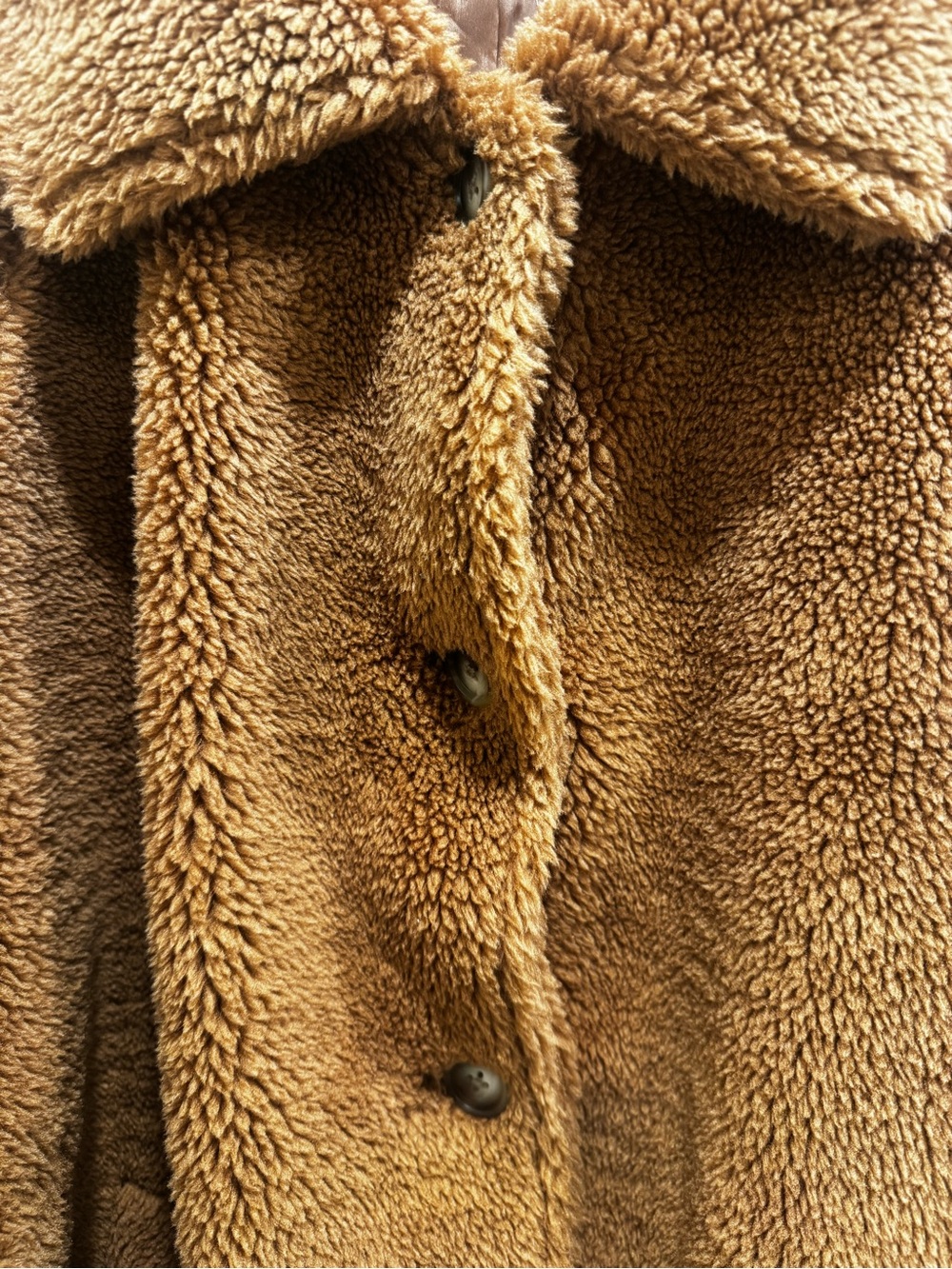 GAP Womens Brown Teddy Puffer Coat - Picture 5 of 6